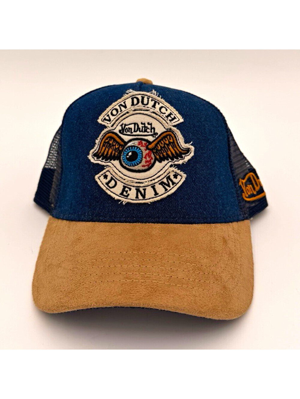 Von Dutch Denim and suede trucker cap #vintage #trucker #snapback #meshback